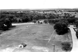 Aerial view of the football field.