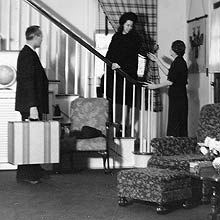 Jack Brown, his wife Nola LeFlore Brown and daughter Marion Hagerstrand at the stairway of the Jack Brown house in 1940. (Photos Courtesy of Marion Hagerstrand)